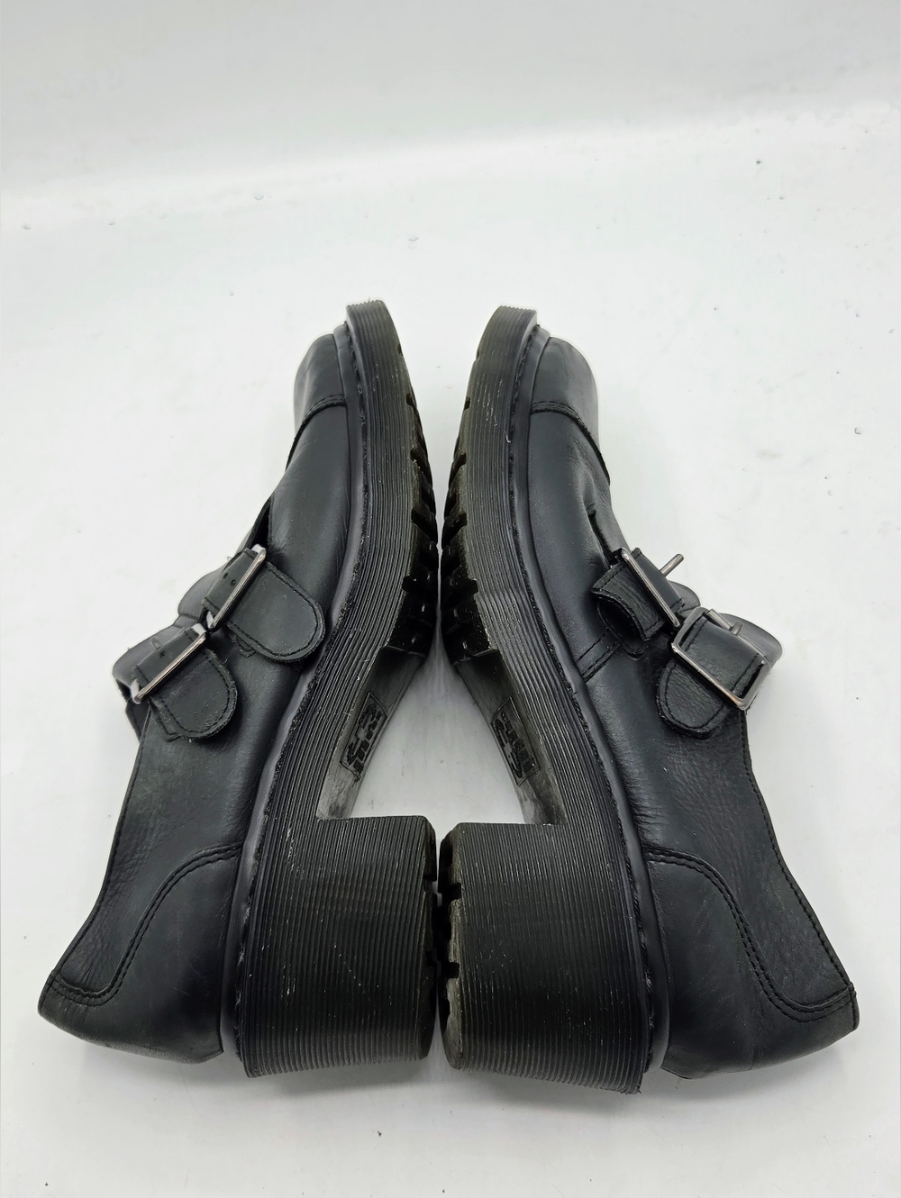 Dr. Martens 8065 Double Strap Heeled Mary Janes - Dark Grey Leather Size 9 - Picture 10 of 16